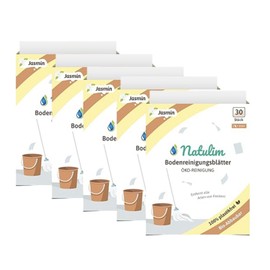 Natulim - Bodenreiniger Blätter (30 Reinigungen) - Nachhaltiger Bodenreiniger, biologisch abbaubar, nachhaltig, Plastikfrei, Vegan und Cruelty Free - Für alle Boden geeignet - 5-Pack, Jasmin