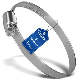 VIOKS Hose Clamp 70-90 mm Diameter Stainless Steel for Exhaust Hose 80 mm / Stainless Steel Hose Clamps / Stainless Steel Hose Ties / Clamp for Hose 80 mm / Stainless Steel Clamp