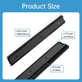 22 Inch Heavy Duty Soft Close Drawer Slides (1 Pair)，Metal Heavy Duty Ball Bearing and Full Extension Cabinet Drawer Slides - 200 LB Capacity, Made of Cold-Rolled Steel.（Black）
