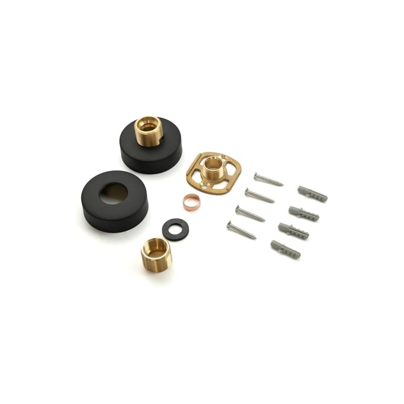 Matt Black Round Shower Mounting Kit – Bar Valve Fast