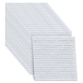 3D Wall Panels Peel and Stick Wall Panel Decorative 13.8”×15.2”PVC Wall Panels Faux Waterproof Bathroom Wall Panels Foam Brick Self Adhesive Wall Panels for Interior Wall Decor in Bedroom Living Room