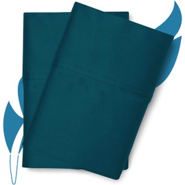 Ashton Sheets Luxury Egyptian Cotton King Pillow Cases Set of 2-800 Thread Count King Pillowcases, Breathable, Sateen Weave Cooling Pillowcase, Extra Long Staple Hotel Quality Pillow Cover - Teal
