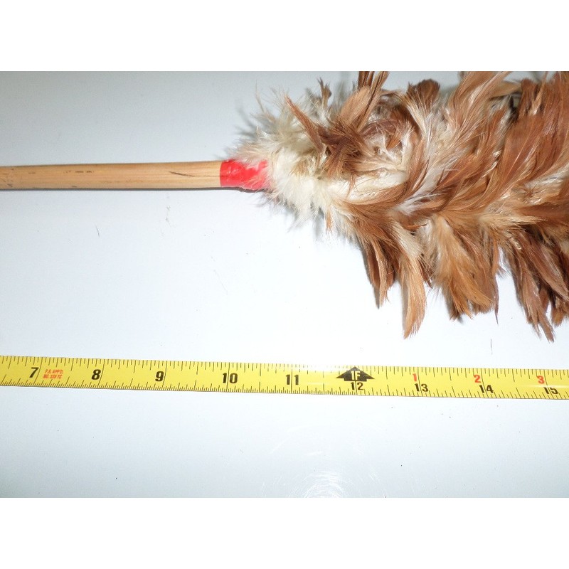 Real Chicken Hen's Feather Duster 24 Inch Long Total Length,