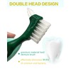 Premium Hard Denture Brush, Multi-Layered Bristles & Portable Double Sided
