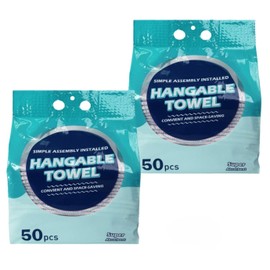 LanAevum Reusable Microfiber Cleaning Cloths 100-Pack (50 Gray& 50 Blue) - 8.6x8.6 Inch, Super Absorbent, Lint-Free, Multi-Surface Use w/Hanging Dispenser for Kitchen, Car, Glass & Appliances