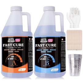 LET'S RESIN EPOXY RESIN Fast Cure Resin Epoxy for Jewelry,1 Gallon Quick Dry Resin-4 Hours Demold,Crystal Clear & Bubble Free Casting Epoxy for Painting,Craft,Art,Molds