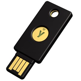 Yubico Security Key, YubiKey 5 NFC Login/U2F/FIDO2/USB-A Port/2-Level Authentication/Heavy Duty/Shockproof/Waterproof