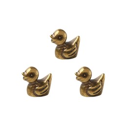 NOIAFZY 3Pcs Adorable Little Duck Brass Ornament Duck Figurines for Home Decor Tabletop Display Ornament Crafts