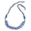 Avalaya Long Multistrand Glass and Semiprecious Stone Necklace In Blue/