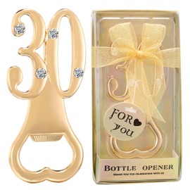 30th Birthday Bottle Opener for 30th Birthday Party Favors 30th Wedding Anniversaries Souvenirs Favors Gifts Bottle Opener (24 Pack, Golden-30th)