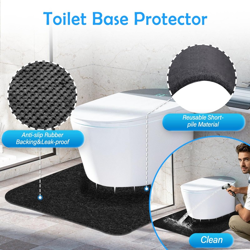 4 Pack Upgrade Toilet Mats for Bathroom U Shaped