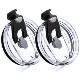 Prurex 20oz Tumbler Lids,Replacement Lid for 20 oz Yeti Tumbler,Old Style Rtic and More,2 Pack Spill-proof Lids,Covers for 20 Ounce Tumbler,Cup (Black 2pack)