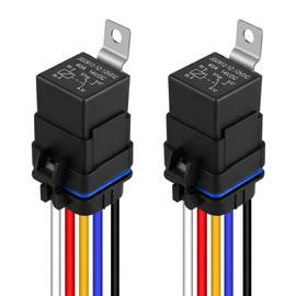 2PCS 5 Pin Waterproof Relay Kit, 40/30 Amp 12V SPDT Car Relay with Harness