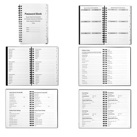 UtyTrees Password Book with Alphabetical A-Z Tabs, Password Keeper & Password Notebook for Home or Office Record All Your Passwords, Never Forget Your Passwords, 6 x 4'', 118 Pages, Black