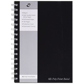 Pukka Pads A5 Ruled Feint Poly Jotta Notebook - Black (160 Pages) Pack of 3
