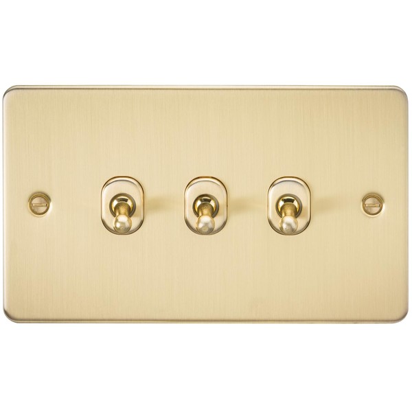 Knightsbridge FP3TOGBB Brushed Brass FPAV3TOGBB Flat Plate 10A 3G 2