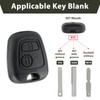 2 Button Car Key Shell Replacement for Peugeot 107 207