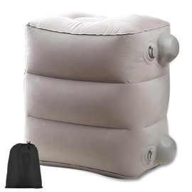 Inflatable Footrest Aeroplane for Travel, Self-Inflating, Inflatable Footrest Cushion, Footrest for Child Seat, Car, Train, Office, Height Adjustable, Inflate by Pressing