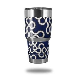 Skin Decal Wrap for Yeti Tumbler Rambler 30 oz Locknodes 03 Navy Blue (TUMBLER NOT INCLUDED) by WraptorSkinz