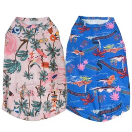 Uadonile Dog Cooling Shirts, Large Dog Shirts, Dog Clothes for Boy Girl Dogs, Dogs Cooling T-Shirts for French Bulldog, Beagle, Dog Summer Shirts Hawaiian, Quick Dry Shirt for Dogs (L, 2 Pcs)