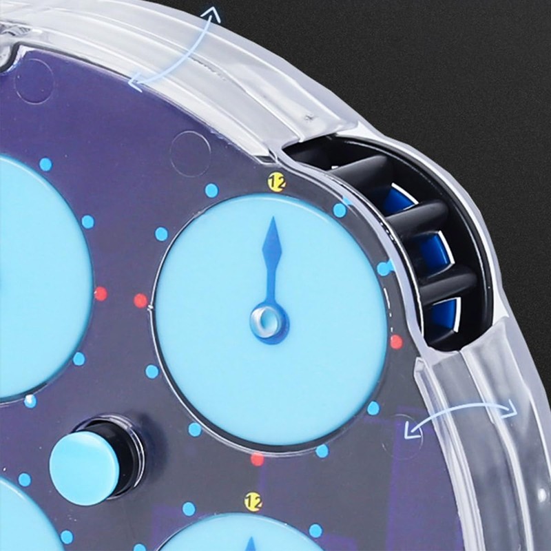 Nicear Magnetic Cube Clock Puzzle Double-Sided 3D Gear Mechanism Brain