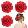 YBEATY 4 Pcs Red Rose Flower Clips Mexican Dancer Floral