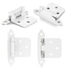 Vallecloud 4 Pack (2 Pair) White Self Closing Cabinet Hinges