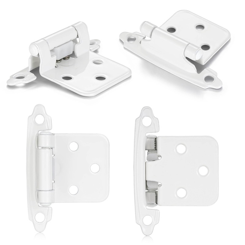 Vallecloud 4 Pack (2 Pair) White Self Closing Cabinet Hinges