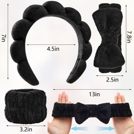 Ztomine Headbands for Women - Spa Headband and Wristband Set - Headband for Washing Face,Facial Mask,Makeup and Skin Care,Gifts for Women and Teen Girl Gifts Trendy Stuff