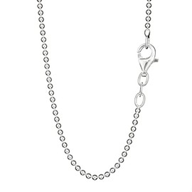 NKlaus Necklace (38 cm - 80 cm) Round Ball Chain 925 Sterling Silver Width: 1.5 mm Necklace, Sterling Silver