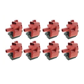 SYMOTTEC Ignition Coil Pack of 8 replacement for Chevy Camaro 98-02 Corvette for GMC Sierra 97-04 Replace# UF192 Red
