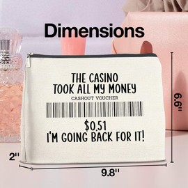UPNEGE Funny Casino Lovers Makeup Bag Gambling Gifts for Gambler the Casino Took All My Money Cosmetic Bag Zipper Makeup Pouch