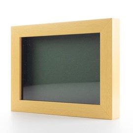 Natural 24x30 Large Shadow Box Display Wooden Frame with Green Acid-Free Backing UV Acrylic & Hanging Hardware - with 3/4" Usable Depth - Great Jersey Frame Display Case Shadowbox