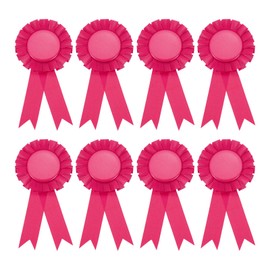 PATIKIL 8Pcs Blank Award Ribbon, 6" x 3" Participation Badge Ribbons for Competition Sports Event Classroom Prize 1st 2nd 3rd Place Medals, Light Red