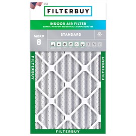 Filterbuy 14x25x4 Air Filter MERV 8 Essential Dust & Allergy Defense (1-Pack), Electrostatic Pleated HVAC AC Furnace Filters Replacement, Made in USA (Actual Size: 13.88 x 24.88 x 3.63)
