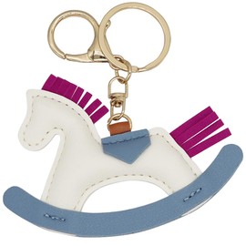 Moydolo PU leather Pony keychain pendant Rocking Horse Charm Key Chain Ring Gift for Women Handbags Purse Car Accessories