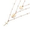 Tiande Multilayer Necklace, Silver Cross Virgin Mary Pendant Chain Necklace