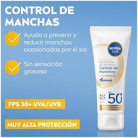 Protector Solar Facial NIVEA SUN Control De Manchas Luminous 630 Con Thiamidol Fps50 40Ml, con ácido hialurónico