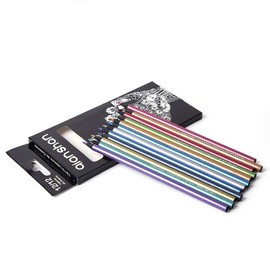 qianshan Metallic Colored Pencils 12 Colors - Non-toxic Black Wood Colored Pencils Pre-sharpened Wooden Sketching Pencils Set for Adults Coloring Book, Art Drawing, Black Paper, No Duplicates