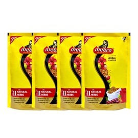 4 X Meera Herbal Hair Wash Powder Shikakai, Tulsi, Shampoo 4 X 80 G = 320g
