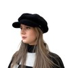 CRAGGI Baker Boy Hat Newsboy Cap Cord Black Ladies Hat