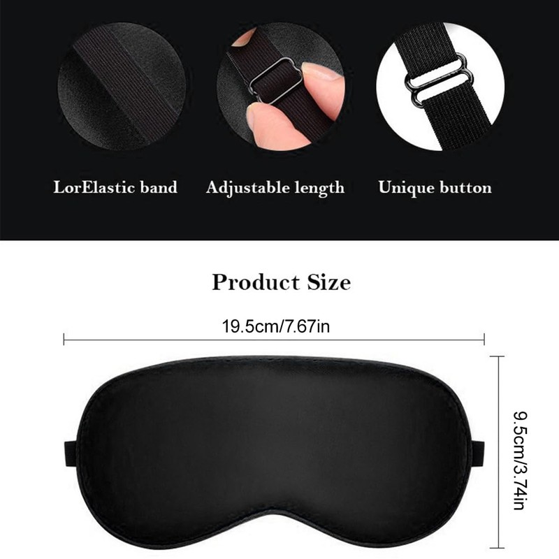 Pack of 2 Silk Sleep Mask, Soft Silk Sleeping Mask,