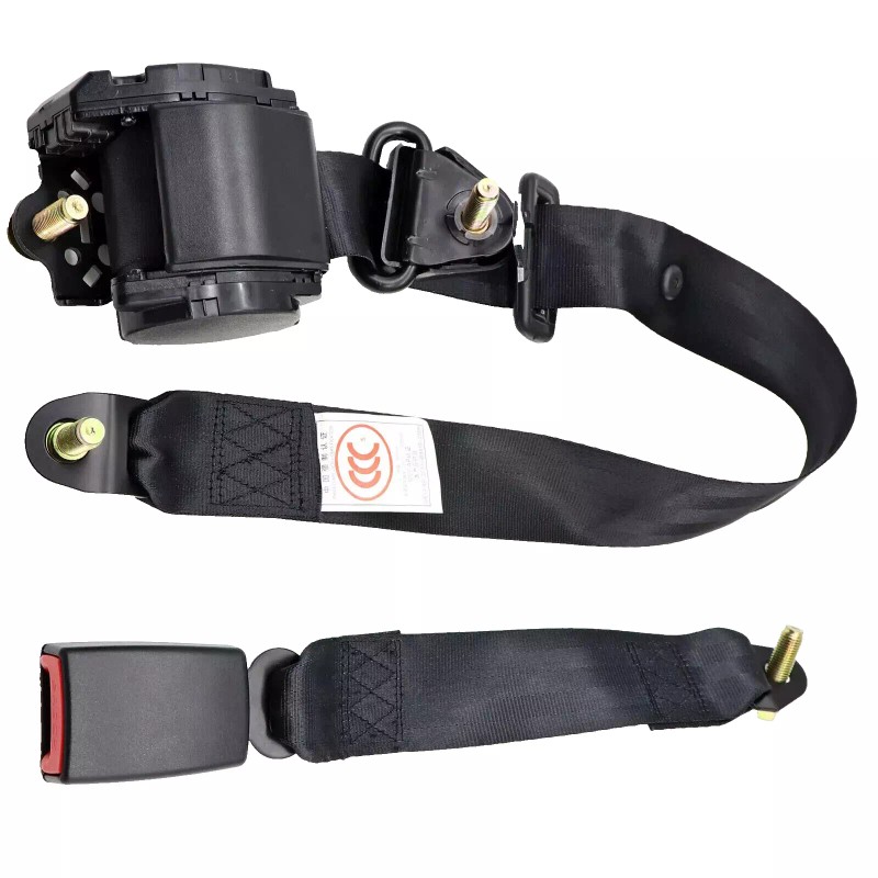C-HORSE 2 Retractable 3 Point Safety Black Seat Belt Straps