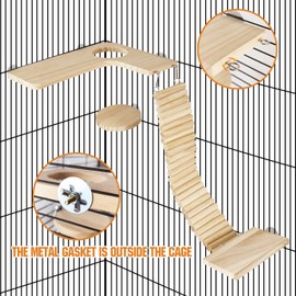 Sysmashing Hamster Suspension Bridge Toy，Small Animal Climbing Toys,Chinchilla Cage Natural Wood Flexible Platform Toy,Suitable for Hamsters, Chinchillas, Guinea Pigs, Birds, Small Animals