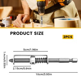 2 Pcs Spring-loaded Screw Holder Bit, Universal Screwdriver Bit with Screw Gripper, Anti-drop Screw Retaining Tool for Electricians, Mechanics and DIY Home Repairs