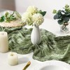 DROMCOM 90 x 300 cm Sage Green Cheesecloth Table Runner