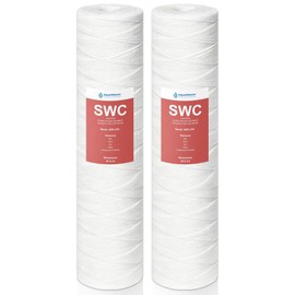 5 Micron 4.5" x 20" Whole House String Wound Sediment Water Filter Cartridge, AquaWeaver Whole House Sediment Well Water Filter Replacement for Well Water, Compatible with WP5BB20P, 2-Pack