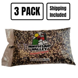 Popcorn County USA | Blue Un-Popped Popcorn | Blue Kernels Pop White, Small & Extra Crunchy | Non GMO and Gluten Free | Movie Night Snack | Made in Nebraska | 2 lb Bag (3 Pack, Blue)