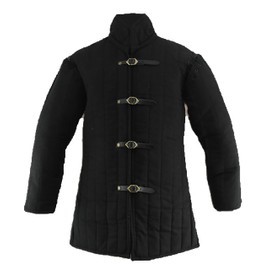 Gambeson Quilted & Padded Armor Medieval Costumes Renaissance Knight LARP Dress Historical Clothing By ITS MEDIEVAL (L, Black) IM-0505