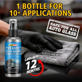 Ceramic Rain Repellant Windshield, Glass Coating Spray, Hydrophobic Protective Formula, Advanced Rain Windshield Water Repellent for Cars, Mirrors and Other Glass Surfaces